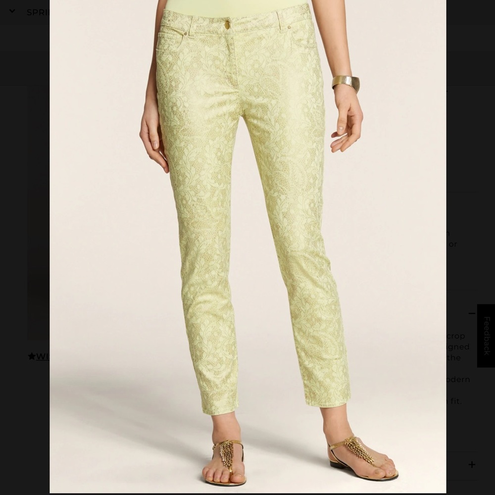 Chico’s Vintage Lace Casual Sateen Pants